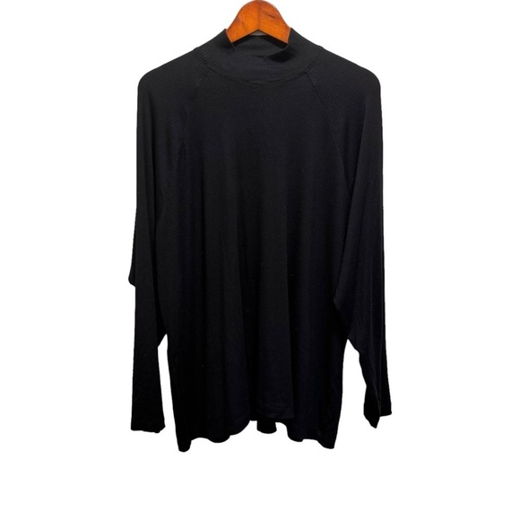 Buttercream Clothing Mock-Neck Long-Sleeved Ribbed Black Top Size 4x - Picture 2 of 8